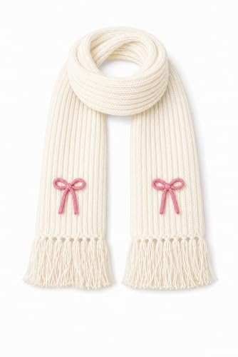 Image of KB STAR Cute Bow Women Casual Luxurious Premium Checkered Acrylic Woolen Muffler /Scarf /Stole for Winter