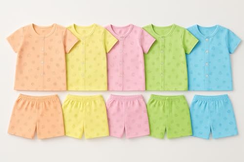 Image of New Born Baby Unisex Breathable Cotton Sleeveless Button Jhabla Dress | Boy & Girl Baby Clothe Size From 3 Months | Jabala Set for New Born | Pack Of 5 Combo