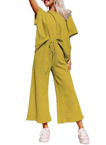 SHEWIN Women Spring Outfits Trendy Casual Fashion Two Piece Sets