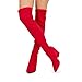 DREAM PAIRS Women's Pointed Toe Thigh High Over the Knee Boots Tall Chunky Blocked Heel Fall Long Fashion Sexy Boots,Size 8.5,Red,DWUMOB2506