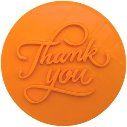 3dcrafx Thank You Cookie Biscuit Stamp Embosser with Handle for Professional and DIY Home Bakers