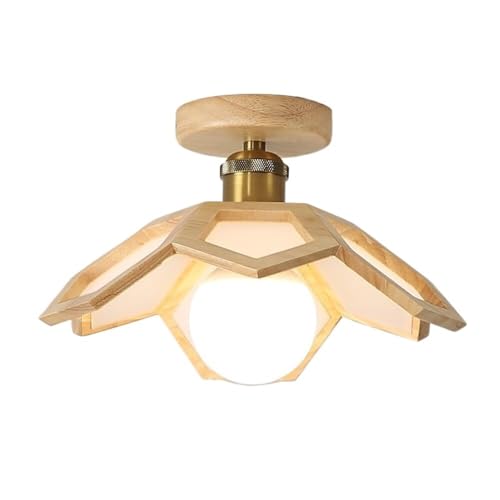 Plafonnier géométrique en bois massif de noyer pour une décoration chic