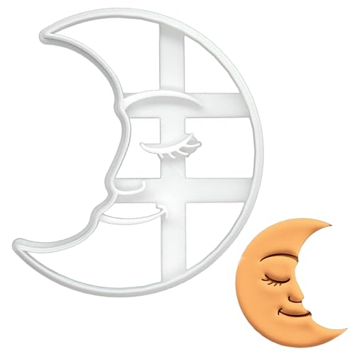 BAKERLOGY Emporte-pièce Lune Céleste - Conception détaillée d'emporte-pièces pour la pâtisserie et l'artisanat, adaptée au fondant, à la pâte, à...