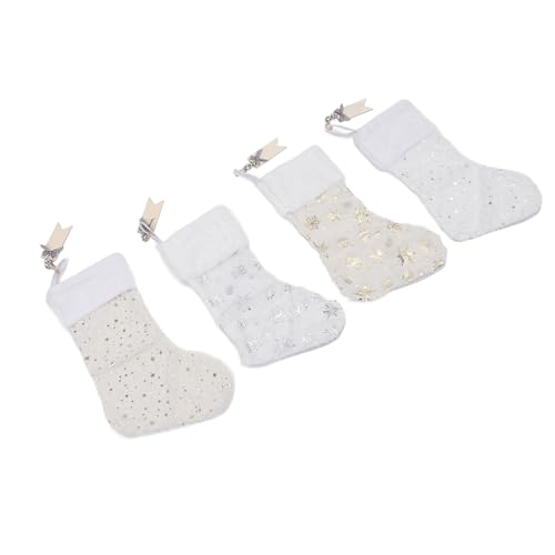 Bas de Noël à motif flocon de neige de qualité supérieure avec broderies main