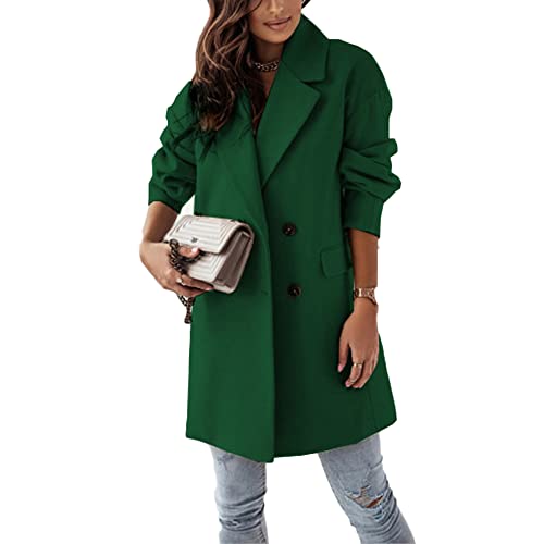 Godoboo Damen Winter Blazer Mantel Lang Wollmantel Warme üBergangsjacke...