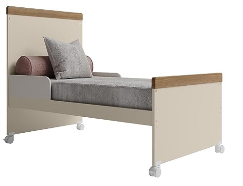 Jogo De Quarto Infantil Livia Com Berço Mini Cama Cômoda e Roupeiro Canaã