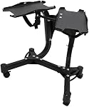 Adjustable Dumbbell Set Rack, Stand with Wheels - Fits Both 5-52.5 Lb and 10-90 Lb Adjustable Dumbbells Weights- Black (STAND ONLY)