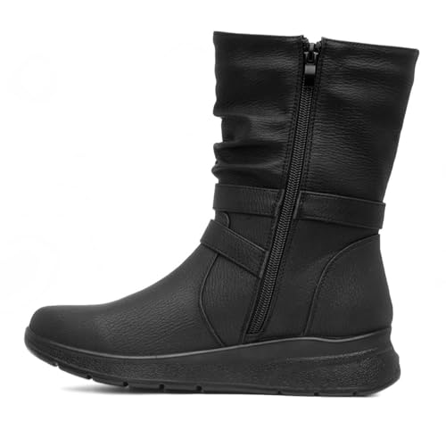 Softlites Jenna Womens Black Calf Boot - Size 3 UK - Black - Image 4