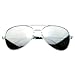 zeroUV FULL MIRROR Mirrored Metal Aviator Sunglasses (Silver)