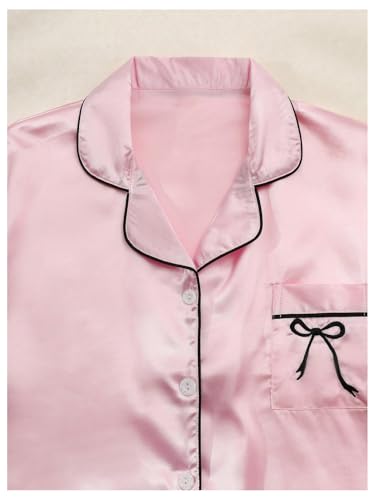 Image of Verdusa Pajamas For Women Set 2 Piece Summer Pajama Sets Cute Pjs Lounge Matching Button Shirt with Shorts