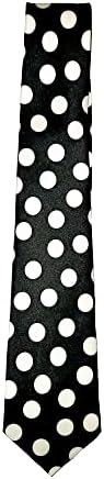 White and Black Polka Dot Tie Necktie Unisex