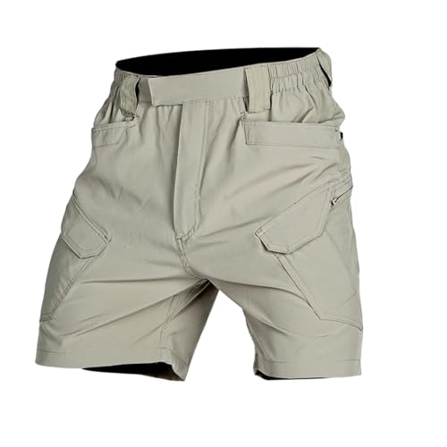 Cargo Shorts Outdoor Summer Casual Work Shorts with Multiple Pockets Lightweight for Hiking Travel Training (Khaki, XL)