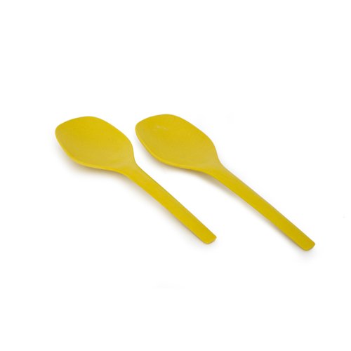 BIOBU by EKOBO 36356 Gusto Duo Cubiertos para Servir Ensalada, 27 x 7,7 x 1 cm, limón