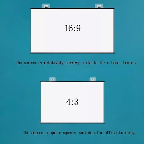 Pantalla de proyector manual 72 pulg 4:3 negro miniatura 2