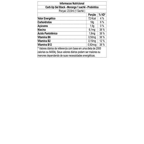 Carb Up Black Gel (30G) - Sabor Morango, Probiótica