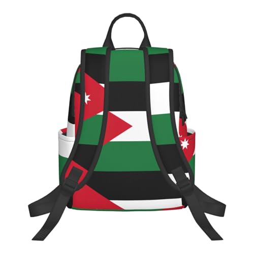 Sac à dos léger noir imprimé drapeau jordanien One Size - 3
