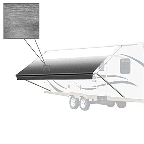 Aleko Rv Awning Fabric Replacement| 12' Ft W X 8' Ft L Vinyl Awning| Uv Protection, Resistant Cover, Sun Shade, Rv Awning Replacement| Camper Accessories For Travel Trailer| Black Fade #TOP4