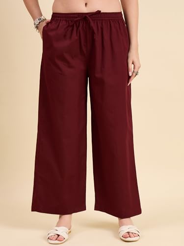 Image of Nermosa Women's Loose Cotton Relaxed Fit Palazzo