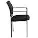 Flash Furniture Jana Comfort Black Mesh Stackable Steel Side Chair with Nylon Arms and Built-In Lumbar Support