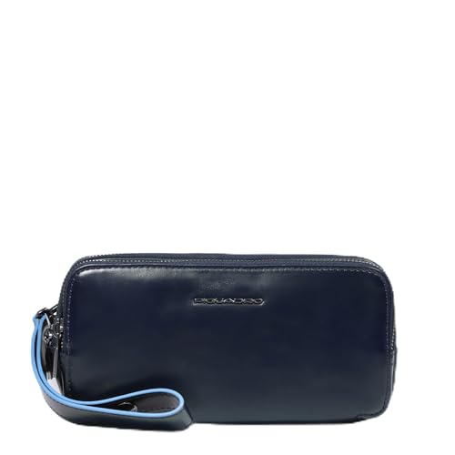 Pochette in pelle a tre scomparti con polsiera rimovibile e protezione RFID