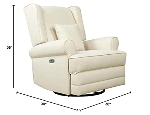 Evolur Phoenix Upholstered Seating Wing Back Glider Swivel, Rocker, Power Recliner, Glider Chair For Nursery In Shell, Modern Nursery Recliner With A Bonus Pillow, Tool-Free Assembly, Easy To Clean #TOP6