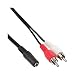 Produktbild InLine 89940C Cinch/Klinke Kabel, 2x Cinch Stecker an 3,5mm Klinke Buchse, 2m