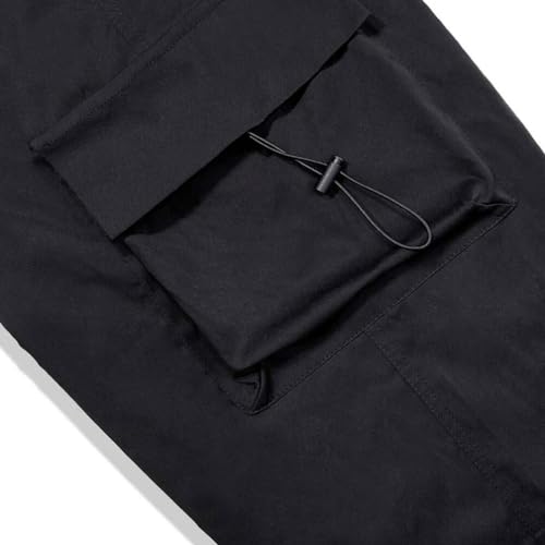 Pantalon parachute homme cargo ample décontracté noir - 4