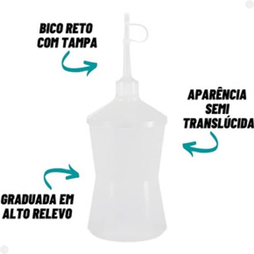 Kit 6 Frasco Almotolia Para Liquidos 500ml C/ Bico Aplicador