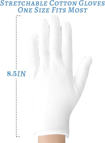 Moisturizing Gloves Overnight for Men and Women, 5 Pairs (10 Pcs), White Cotton - image 8