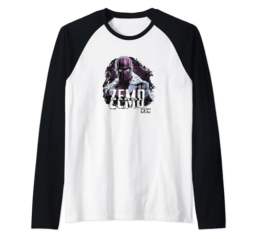 T-shirt baseball Marvel Falcon and The Winter Soldier Baron Zemo noir gris
