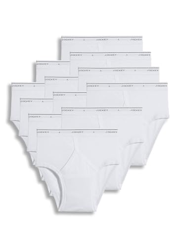 Jockey Men's Underwear Classic Low Rise Brief - 12 Pack, White, 34
