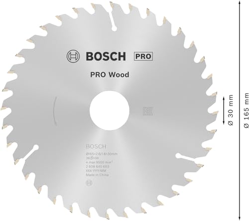 Bosch 1X Lama Per Sega Circolare Pro Wood A Filo Per Seghe Portatili (Per Legno Tenero, Legno Duro, Ø Mm, Professional Accessorio Sega Circolare Portatile) - 3
