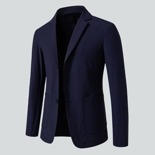 Lapel Blazers for Men Long Sleeve Thin Suit Jackets Pockets Oversized Breathable Dress Coat Daily Outdoor Wear2