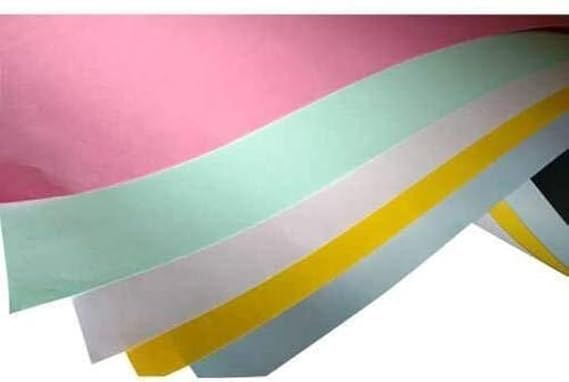 Image of SEJASCOLLECTIONS | Pack of 10 | Vibrant, Smooth, A1, BIG / FULL Size, Chart / Pastel Sheets, Used in art and craft, collage, projects, posters etc. Plain / Unrulled, Size: 70x56 centimeters, 200 GSM thickness, Chart Sheets.( Set of 2 sheets each, Sky Blue, White, Light Pink, Yellow, Sea Green )