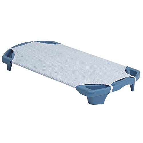 Image of Children's Factory Angels Rest Gingham Cot Sheet, Toddler-Size, AFB5700TG, Kids Daycare, Classroom or Preschool Poly /Cotton Fitted Nap Sheet with Elastic Straps