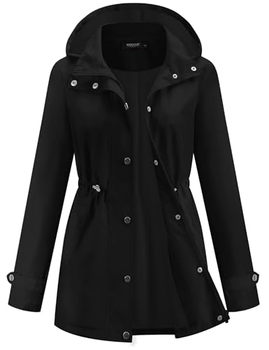 Avoogue Rain Jacket for Women Waterproof Lightweight Hooded Raincoat for Hiking Travel Outdoor - Main Image