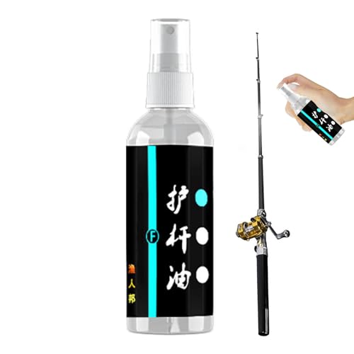 Generisch Fishing Rod Reel Oil, Fishing Rod Oil Spray - Eliminates Scuffs and Stains Rod Reel | Fishing Reel and Rod Cleaner, Oiler, Fish Rod Cleaner, UV Protection for Fishing Rods, 100ml