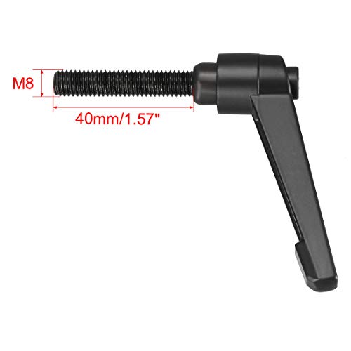 Image of uxcell M8 x 40mm Handle Adjustable Clamping Lever Thread Push Button Ratchet Male Threaded Stud Knobs Locking Rotating Screw Handles Quick Release Bolt Black 3pcs