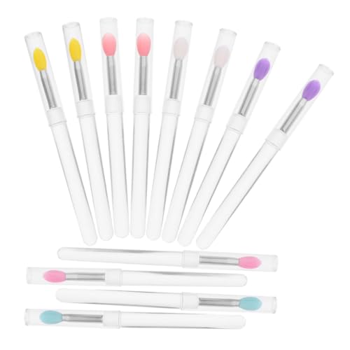NOLITOY Silicone Lip Brush Set 12-piece Lip Gloss Applicator Pack Lip Makeup Brush Lipstick Applicator Sticks for Daily Use Travel