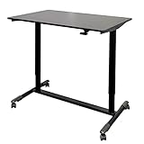 昇降ミニデスク レバー式 シンプルデザイン STARPLATINUM 簡単組立 キャスター付き 快適ワークのミニ昇降デスク LD705 ブラック/ブラック