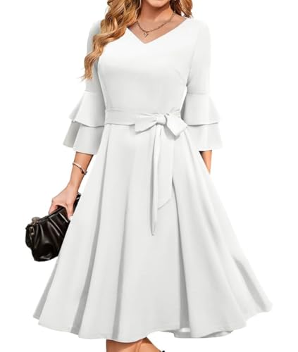 Women's Cocktail a Line Summer Dress High Waist Solid Color Prom Work Party Maxi Dress