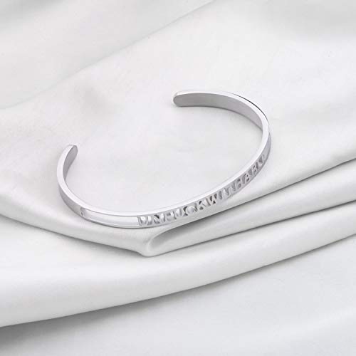 MYOSPARK Hand Stamped Unfuckwithable Cuff Bangle Bracelet Inspirational Gift for Graduate Feminist3