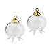 Produktbild P Prettyia 2 Stücke Mini Quallen Leere Glas Anhänger Röhrchen Fläschchen Charms Wünschen Flaschen - Gold