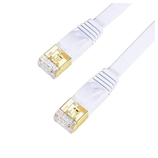 15m 20m 30m Cat7 Ethernet Flat Patch Network Cable, Skärmad (STP) med snaglösa RJ45-kontakter Vit färg (Color : White, Length : 30m)