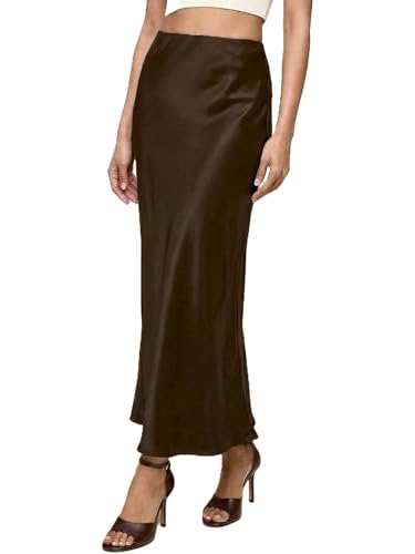 Image of ADDYVERO Premium Satin Finish Flowy A-Line Fit Midi Skirt for Women