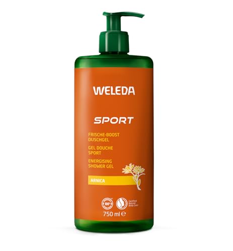 WELEDA Bio Sport XXL Duschgel vegan - Naturkosmetik Arnika Dusche für Frauen & Männer mit Rosmarin / Lavendel Duft - Hautpflege Duschseife mit Pumpspender zur Gesicht & Körper Reinigung (1x 750ml)*