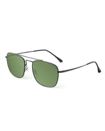 Image of JIM HALO Retro Square Aviator Sunglasses Premium Glass Lens Flat Metal Eyewear Men Women