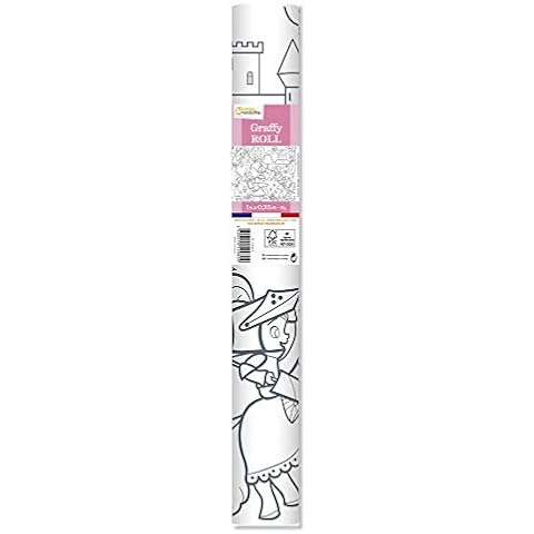 Avenue Mandarine - Ref GY080C - Graffy Roll 5m Colouring Poster - Princesses & Knights - 90gsm Drawing Paper, 50cm Design Repeated 10 Times, Ideal for Group Activities Cover