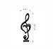 Handicraftviet Wooden Music Note Sculpture for Home Decoration and Music Lovers, Handmade Heart Shape Treble Clef Gifts for Lover, Boyfriend, Girlfriend, Husband, Wife (Music Heart, Black)