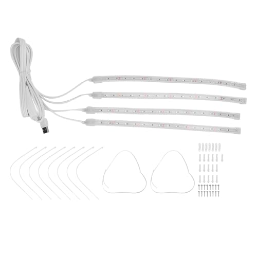 Srliya Plant Grow Light Strip, 72 LED's, 4 Helderheidsniveaus met Timer, Siliconenmateriaal, Blauwrode Verlichting, voor Kamerplanten, Bloemen, Groenten